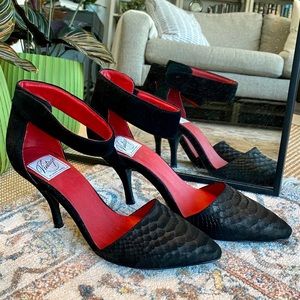 Vintage by Jeffrey Campbell Croc Embossed Pumps